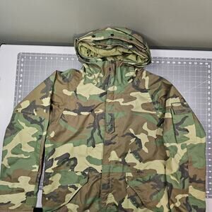 USGI Cold Weather Parka Medium Long Vintage Military M81 Camo Woodland Gore Tex